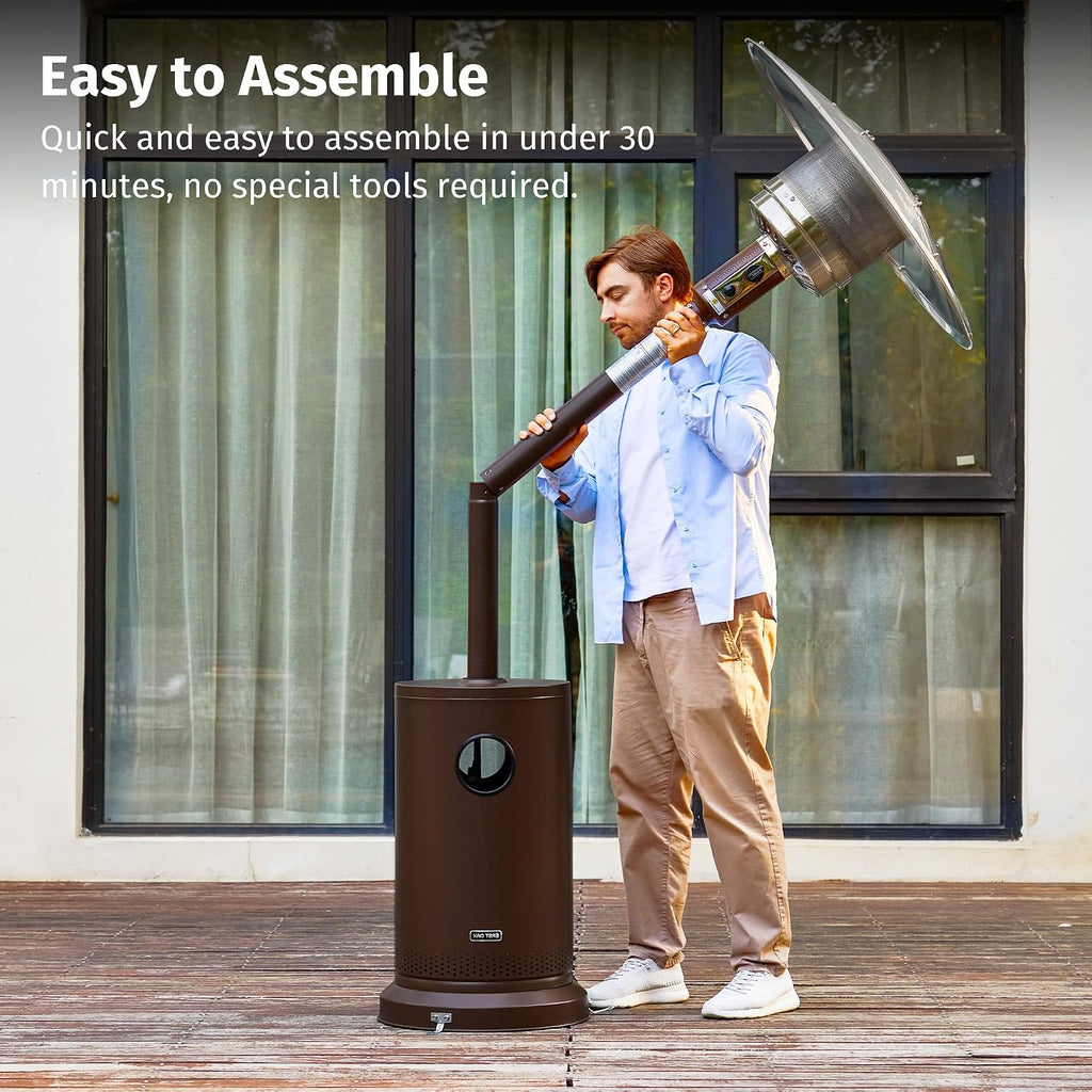 EAST OAK 55,000 BTU Propane Patio Heater with Round Table - Bronze - UR55BN2