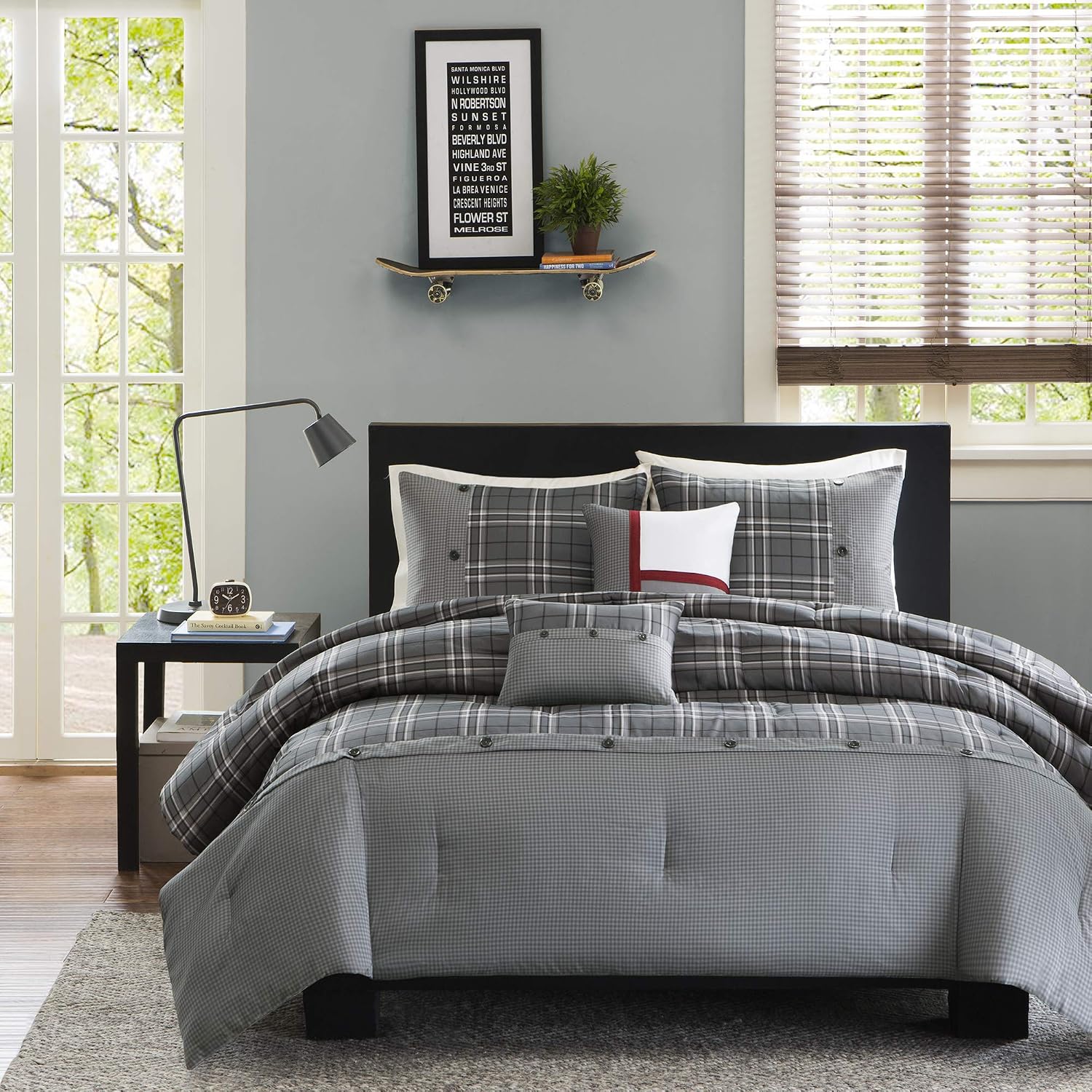 Intelligent Design Daryl 4 Piece Plaid Print All Seasons Comforter Set, Twin/Twin XL