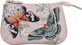 Anuschka Women’s Leather Coin Purse – Hand-Painted Genuine Leather Coin Purse with Secure Closure - 1107, Butterfly Melody