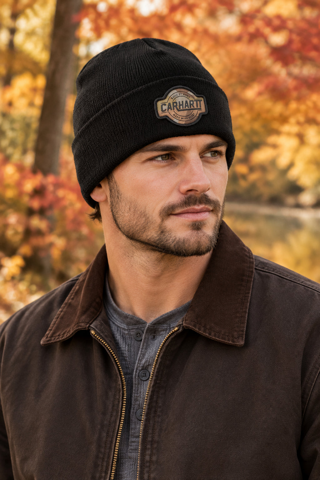 Carhartt Men's Camo Patch Cuffed Beanie  One Size