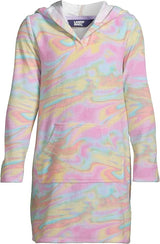 Lands' End G Terry Kangaroo Cover Up Wild Blossom Multi Swirl Kids X-Large  (14-16)