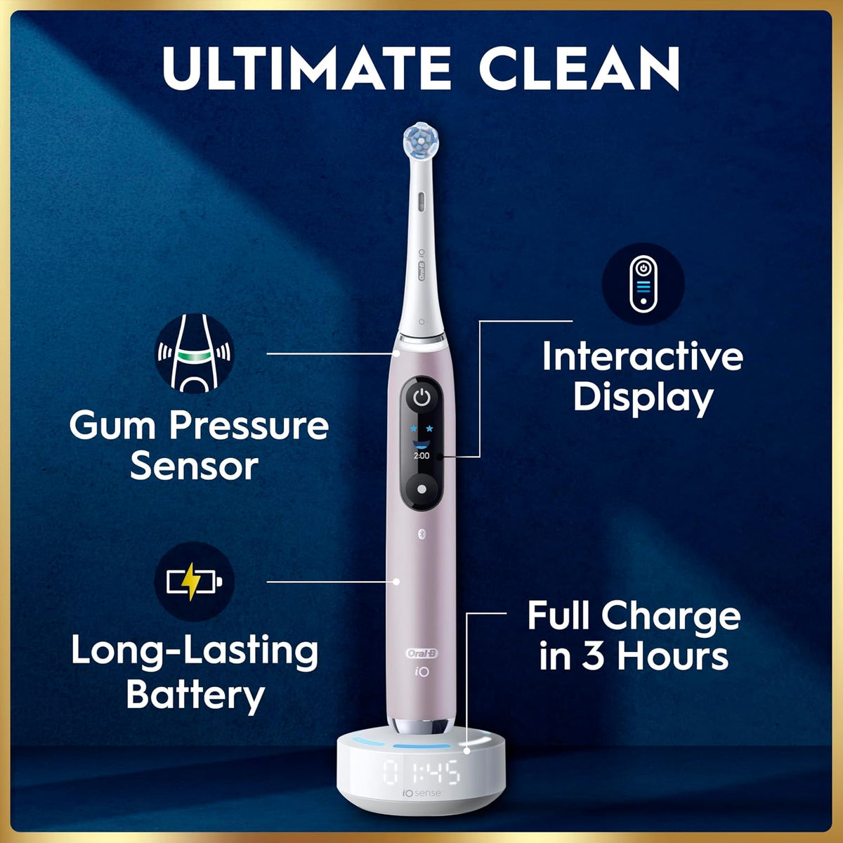 Oral-B i09 Limited Ultimate Clean Rechargeable Electric Toothbrush - Rose Quartz