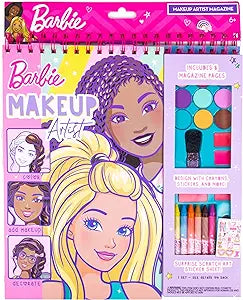 Horizon Group USA Barbie Makeup Artist Magazine, Create Your Own Hair & Makeup Looks Using 130+ Stencils, 180+ Stickers, Crayons, Pretend Makeup & More(New Open Box)