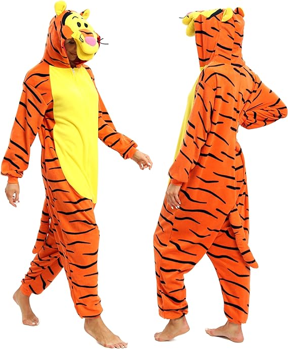 NAITOKE Unisex Adult Tigger Costume Halloween Onesie size Small NEW