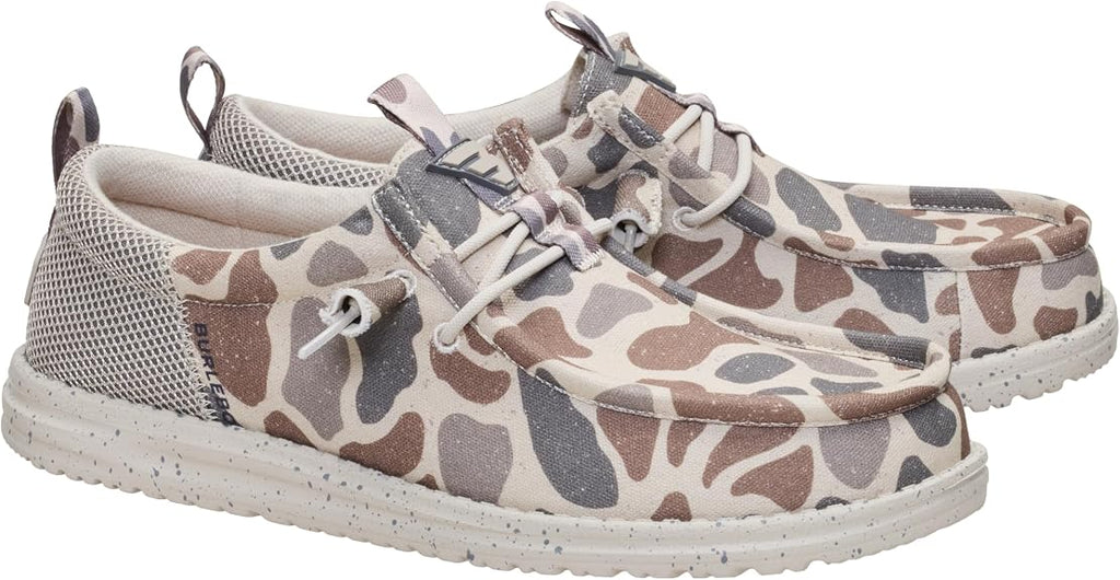 HEYDUDE Men's Wally Funk BURLEBO Deer Camo Slip On Shoe  Size 9