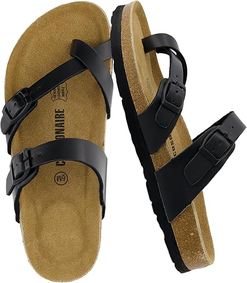 CUSHIONAIRE Women's Luna Cork Footbed Sandal With +Comfort Size 10