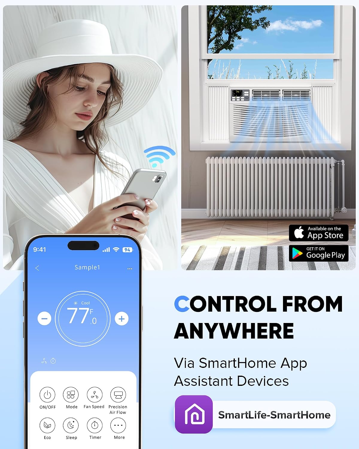 Garvee 8000 BTU Window Air Conditioner with WiFi
