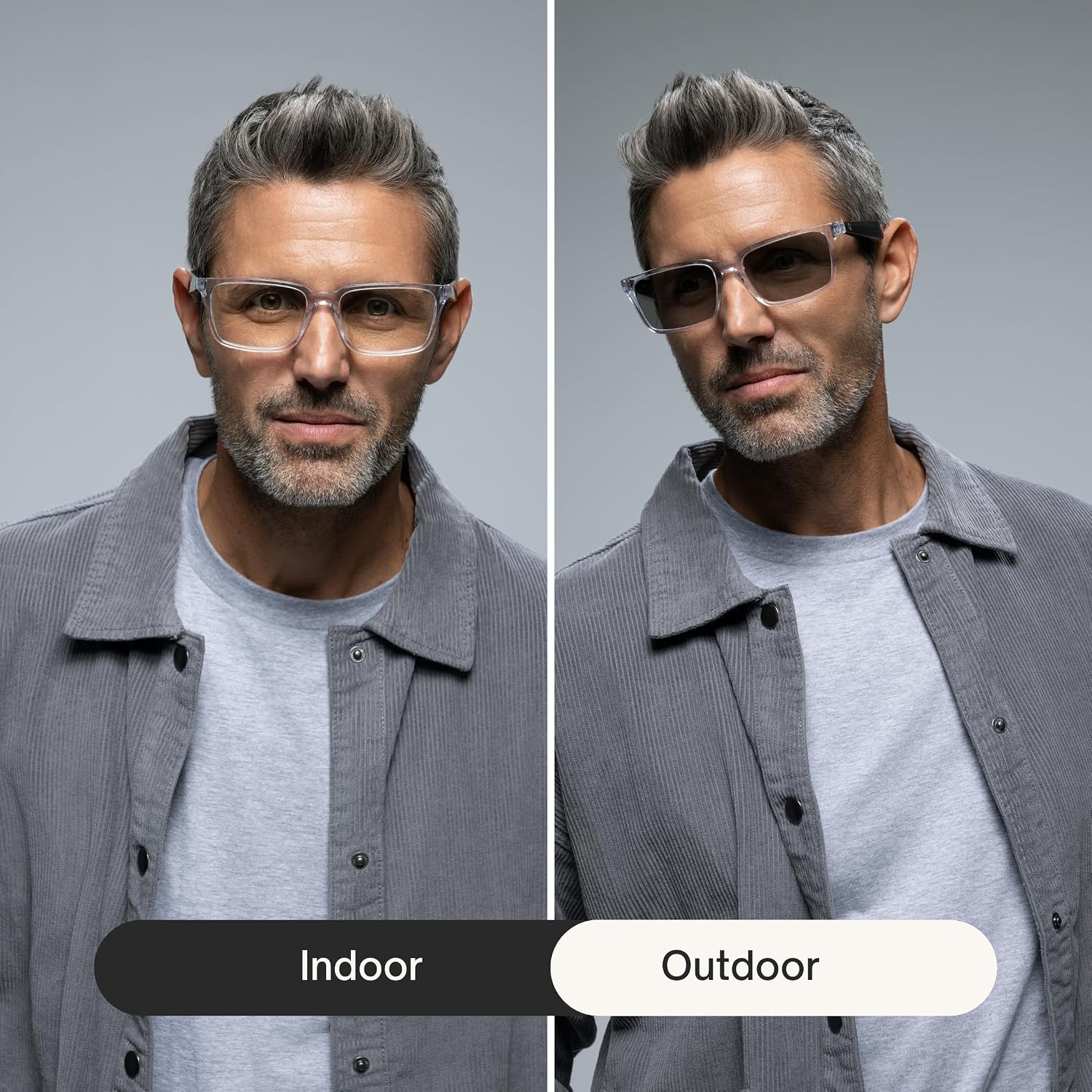 Lucyd Lyte (2025 Version) Smart Glasses for Men - Bluetooth Smart Eyewear with Light Adaptive Photochromic Lenses - Eclipse (Medium)