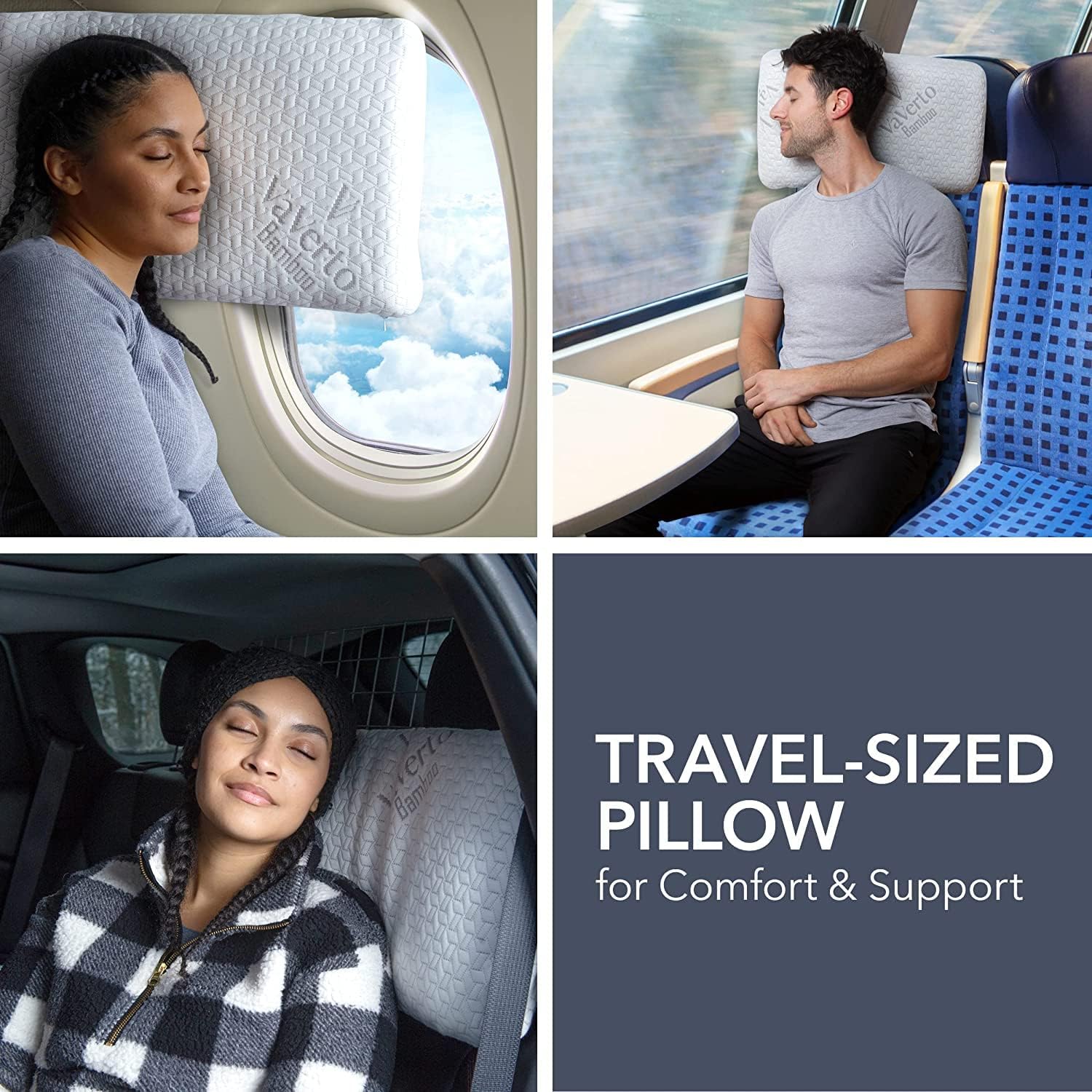 VaVerto Camping Pillow, Medium Firm Memory Foam Travel Pillow, Compressible & Portable, Breathable Washable Cover, Backpacking, Airplane & Car - Rose Pink
