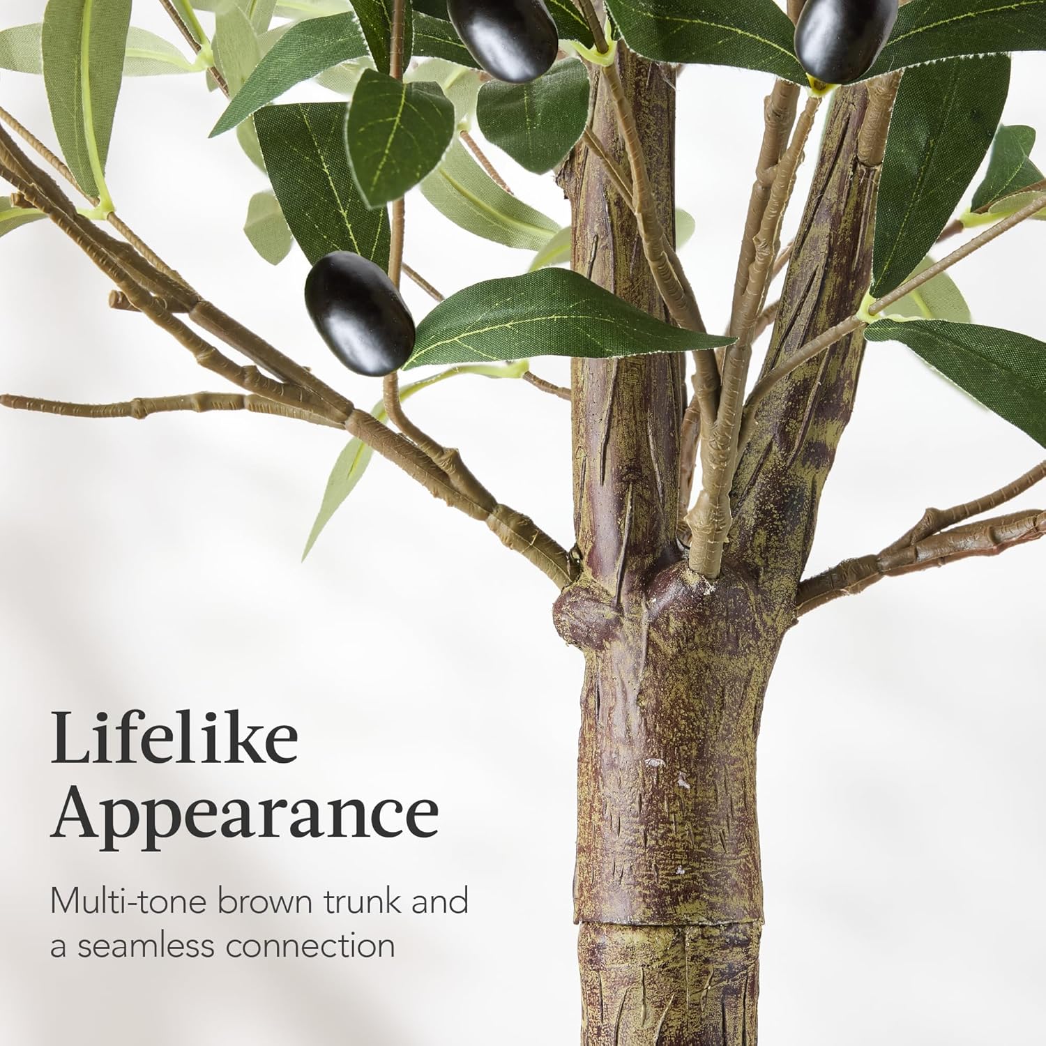 Best Choice Products - Artificial Olive Tree, Lifelike Faux Tree w/ White Pot, Decorative Olives - 8ft