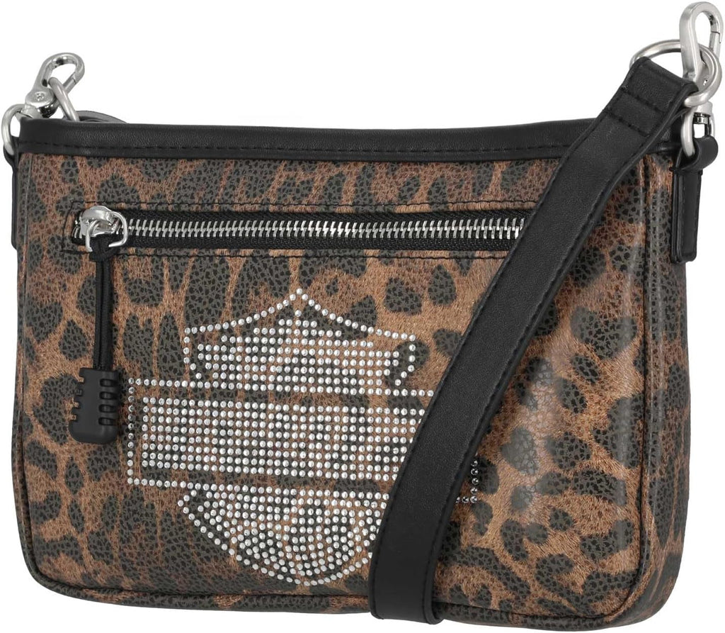 Harley-Davidson Women's Leopard Rhinestone Bar & Shield Hip Bag w/Strap - Item # MHW230/99