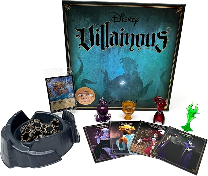 Ravensburger Disney Villainous Introduction to Evil Family Strategy Board Game with Exclusive Disney Lorcana TCG: Shimmering Skies Promo Card for Ages 10 and Up(New Open Box)