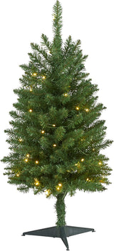 3ft. Slim Green Mountain Pine Artificial Christmas Tree with 50 Clear LED Lights
