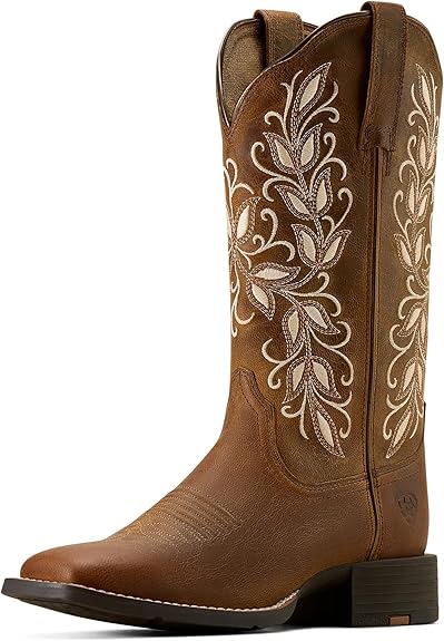 ARIAT Women's Round Up Holly Wide Square Toe Western Boot