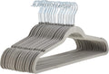 Slim Velvet Non-Slip Space Saving Suit Clothes Hangers, Sturdy Metal, Gray/Silver, 30-Pack