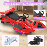 2 in 1 Electric Wiggle Car with Pedal for Kids - Red/black