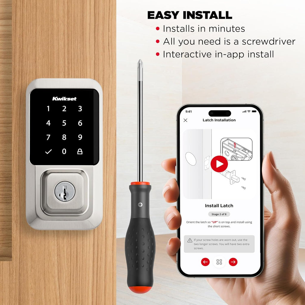 Kwikset Halo Wi-Fi Smart Lock, Keyless Entry Door Deadbolt, Geofence Auto-Unlock, Grade AAA Certified