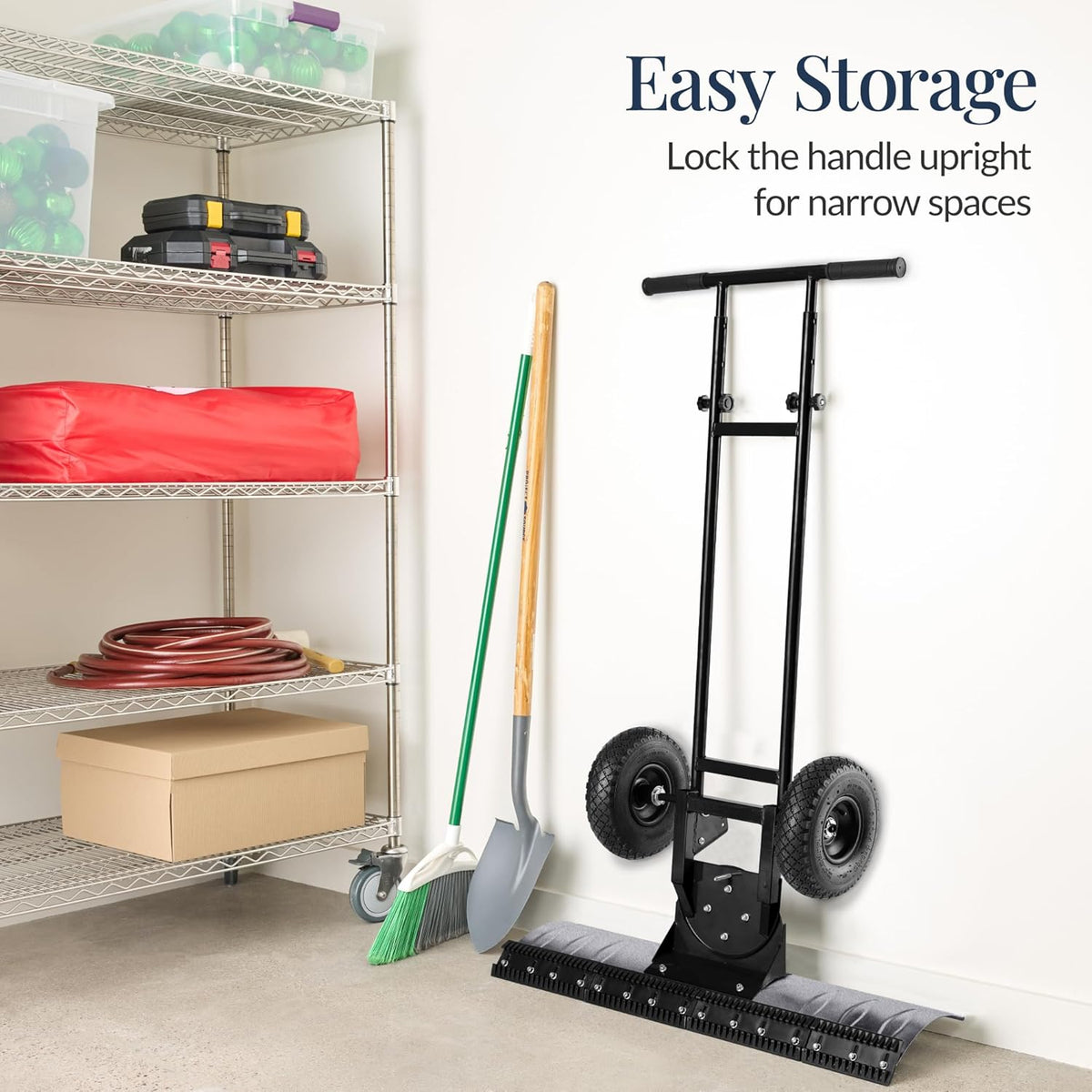 Best Choice Products - Galvanized Steel Blade 2-Wheel Snow Pusher w/ Adjustable Handle - 36in
