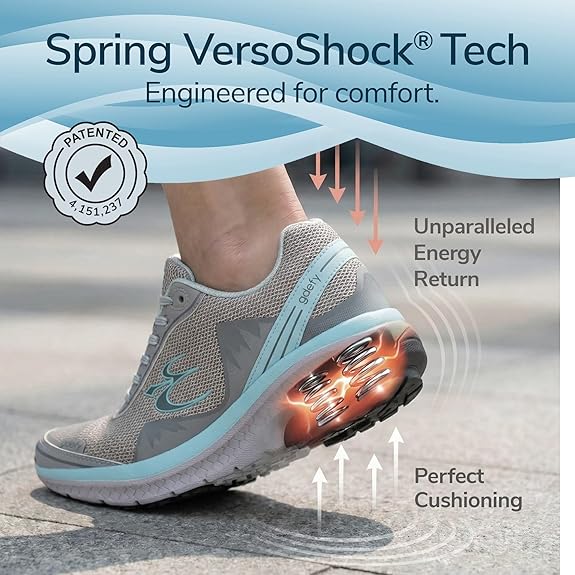 g-defy  by Gravity Defyer | Mighty Walk for Women | Gray/Blue | Size US 8.5 Medium