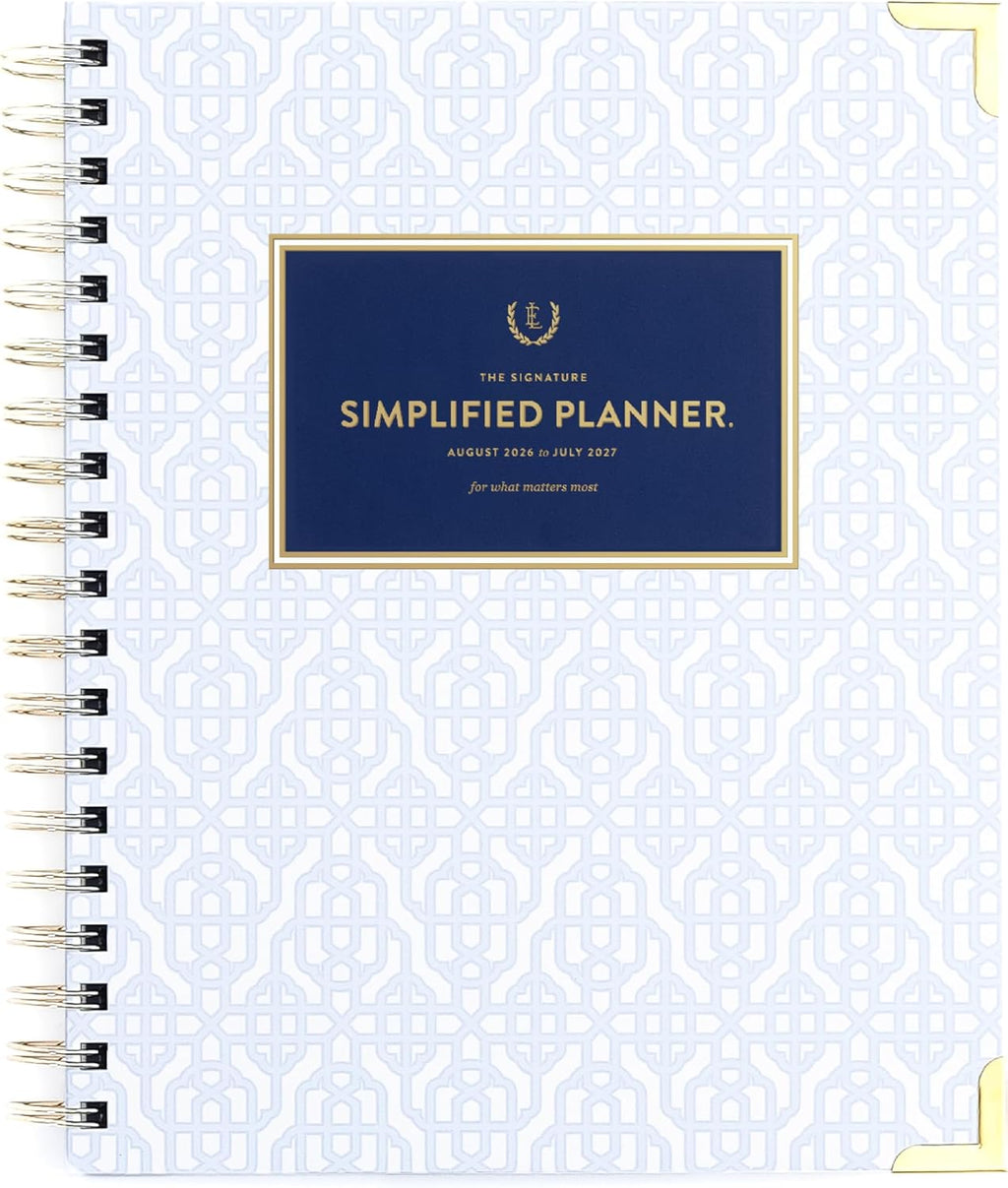 2026-2027 Spiral Daily Simplified Planner - by Emily Ley- Carolina Trellis