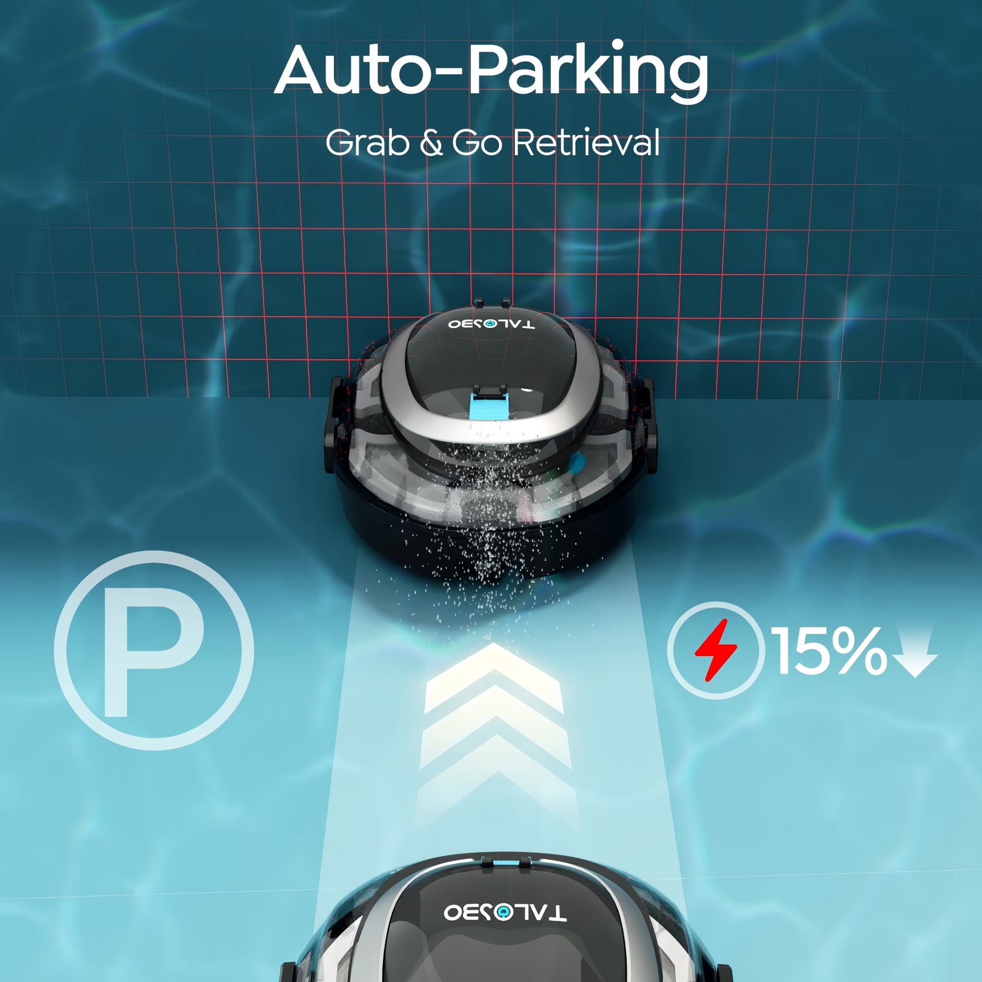 Talosbo S2 Automatic Pool Cleaner Cordless Robotic Pool Vacuum with Dual Filters for Above-Ground & Flat Inground Pools, 90 Min Runtime