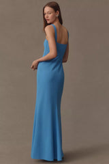 Anthropologie BHLDN Blake Square-Neck Stretch Crepe Maxi Dress Size: L