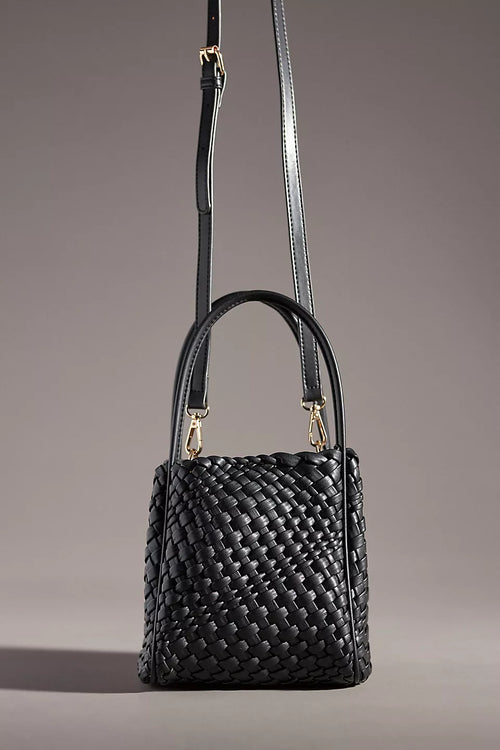 Anthropologie Hollace Tote: Woven Mini Edition - Black