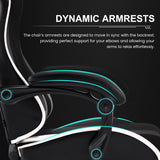 GTRACING Ergonomic GTWD-200 Gaming and Office Chair with Adjustable Pillows and Footrest, White
