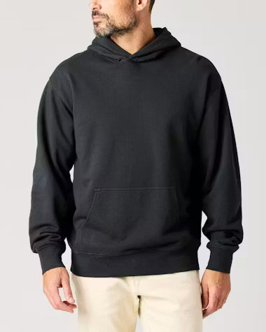 Flint and Tinder Midweight Terry Pullover Hoodie -Washed Black - Size XL