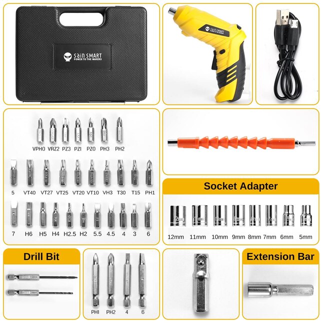 SainSmart - Mini Cordless Screwdriver Kit, 3.6V