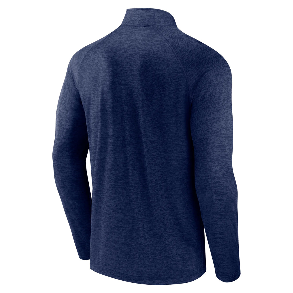 Men's Antigua Heather Navy New York Yankees Quarter-Zip Top - Small
