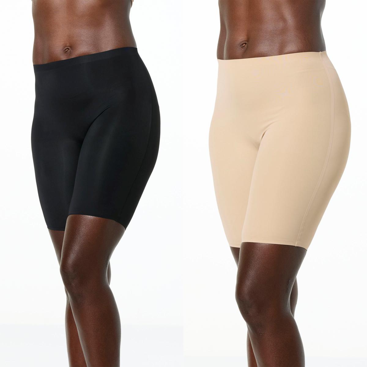 RHONDA SHEAR | 2 Pack Stretch Butterknit Longline Short in Black and Sienna | XL