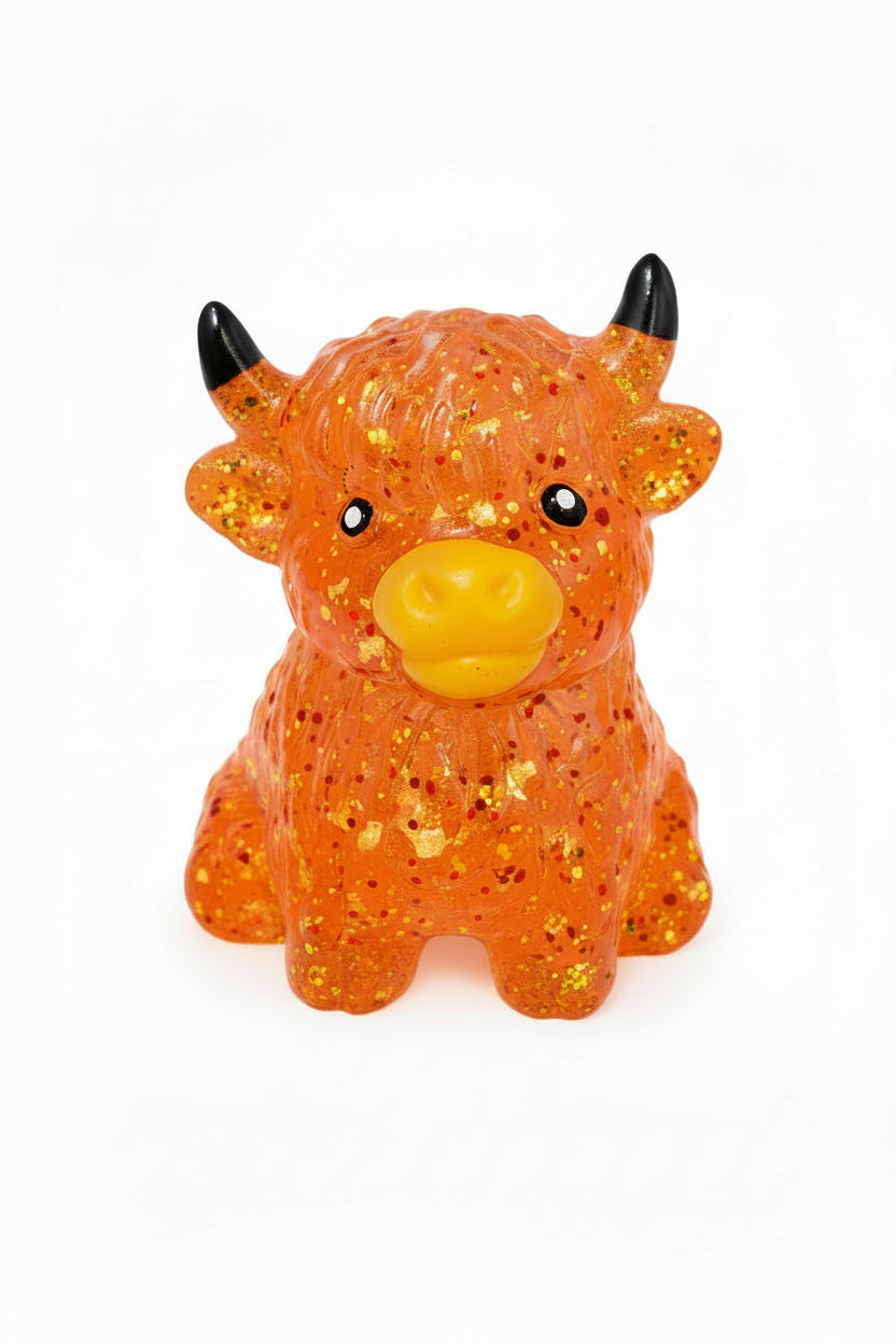 Pinch Glitter Highland Bull Squishy