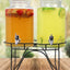 Estilo Glass Double Drink Dispenser with Stand - Set of 2, 1 Gallon Glass Beverage Dispenser with Stand, Glass Drink Dispenser, Glass Jar with Lid