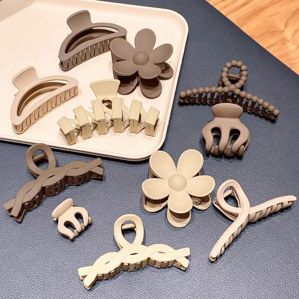 2024 11pcs Hair Claw Clips Set For Women Strong Grip Anti-Slip Assorted Vintage & Elegant Style For Various Hairstyles, Daily Use