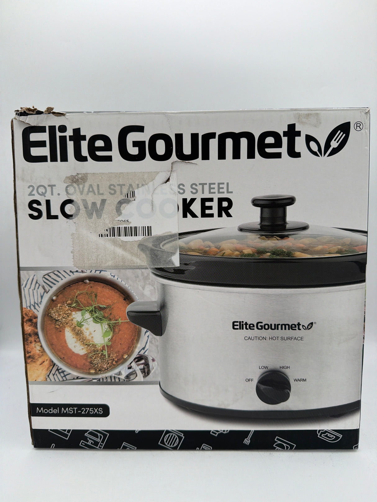 Elite Gourmet MST-275XS Electric Oval Slow Cooker, Adjustable Temp, Glass Lid & Crock (2 Quart, Stainless Steel)