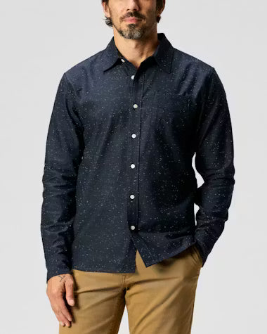 Flint and Tinder Architect Shirt - Navy Donegal - Size XL