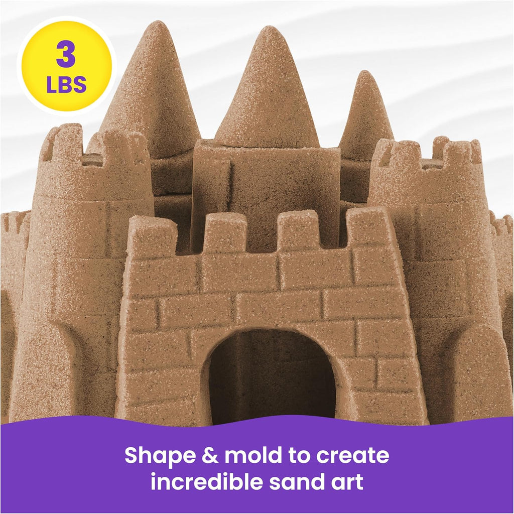 Kinetic Sand, 3lbs Beach Play Sand, Moldable Sensory Toys for Kids
