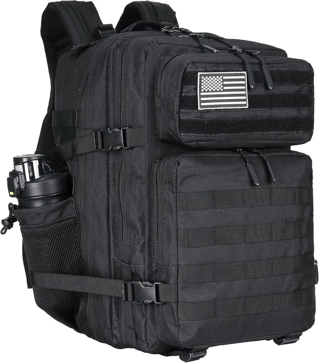 45L Tactical Assault Backpack 3 day Assault Pack with Molle Waterproof Backpack Rucksack for Tactical Backpacks (Black)