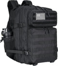 45L Tactical Assault Backpack 3 day Assault Pack with Molle Waterproof Backpack Rucksack for Tactical Backpacks (Black)