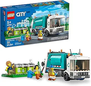 LEGO City Recycling Truck, Toy Vehicle Set with 3 Sorting Bins, Gift Idea for Kids 5 Plus Years Old, Educational Sustainable Living Series, 60386(New Open Box)