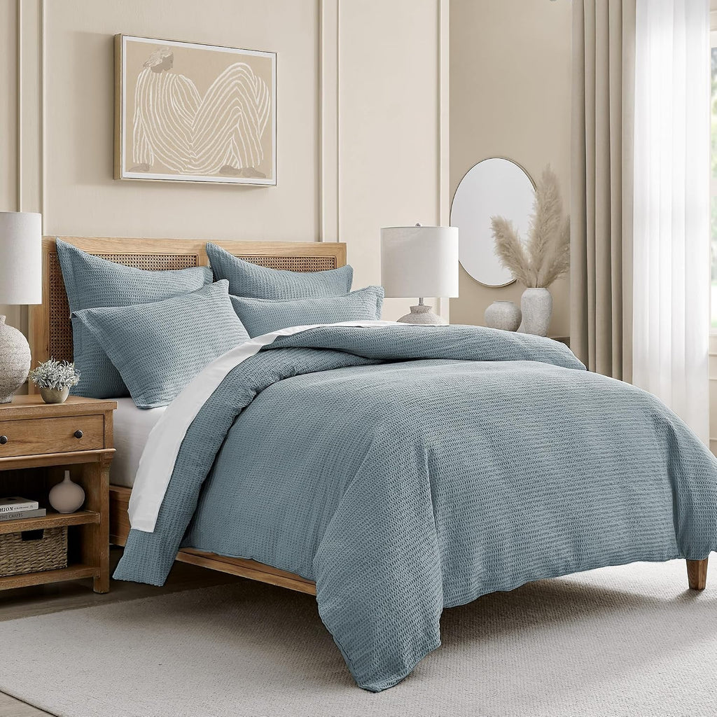 Levtex Home Cloud Waffle King Duvet Cover Set (106" x 94" )