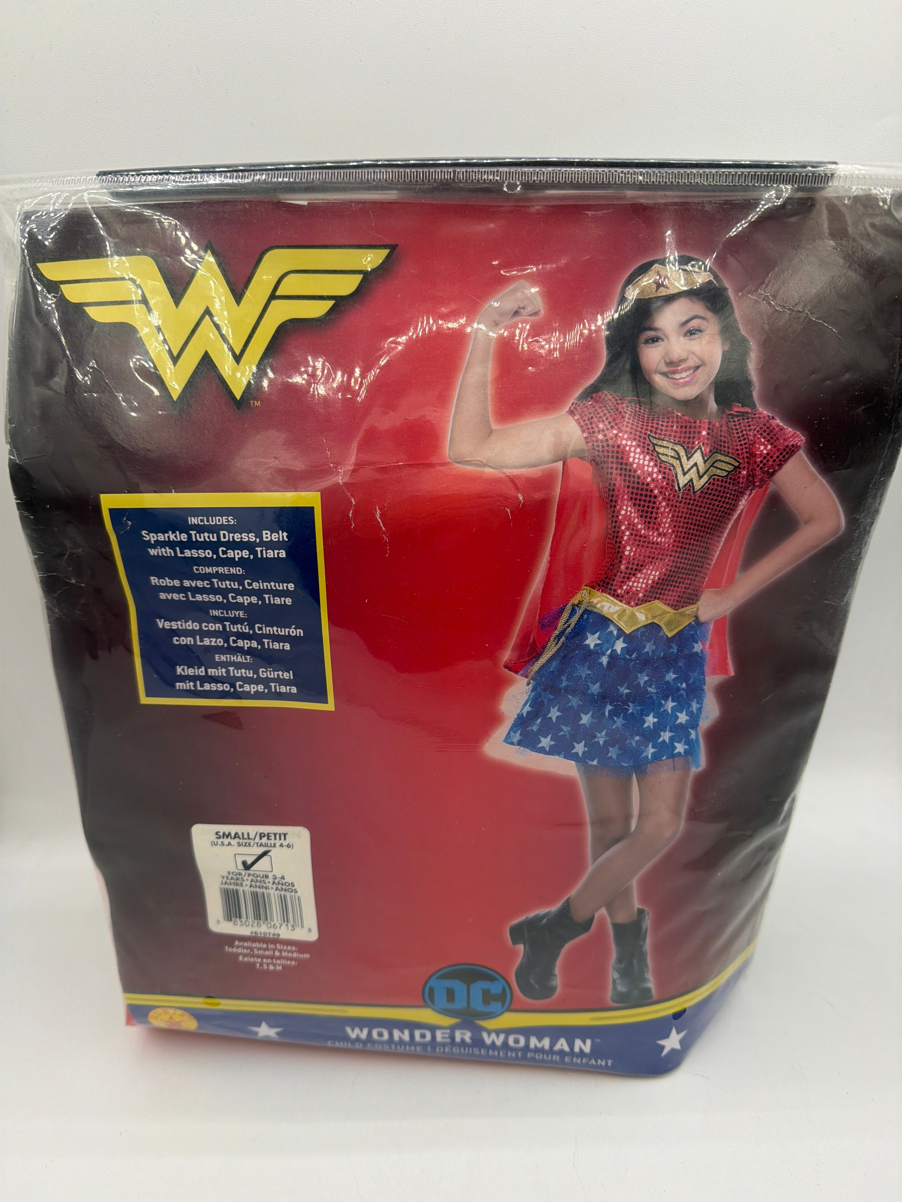 Rubies DC Comics: Wonder Woman Costume Tutu Dress with Cape for Kids, Girl's Small