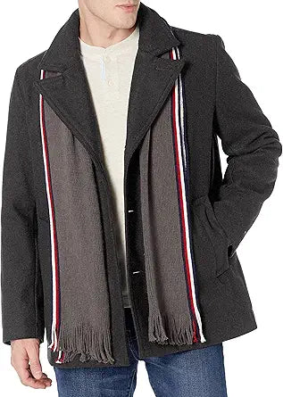 Tommy Hilfiger Men's Wool Melton Classic Double Breasted Peacoat Size: Small