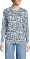 Lands' End Women's Relaxed American-Grown Supima Cotton Long Sleeve Crew Neck Size M