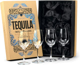 Tequila Tasting and Sipping Glasses | Tequila Glassware Collection | Set of 4 | 5.5 oz Crystal Snifter Copitas for Drinking Blanco, Reposado, Anejo Tequilas | Liquor and Spirits Sippers(New)