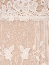 Adrianna Papell Lace Embroidery Dress - Ivory/Nude - Size 14