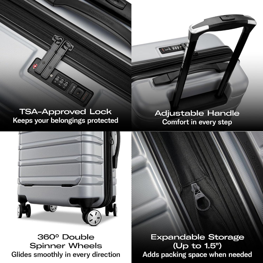 Samsonite Omni 2 Pro Hardside Expandable Luggage with Spinner Wheels - Midnight Black