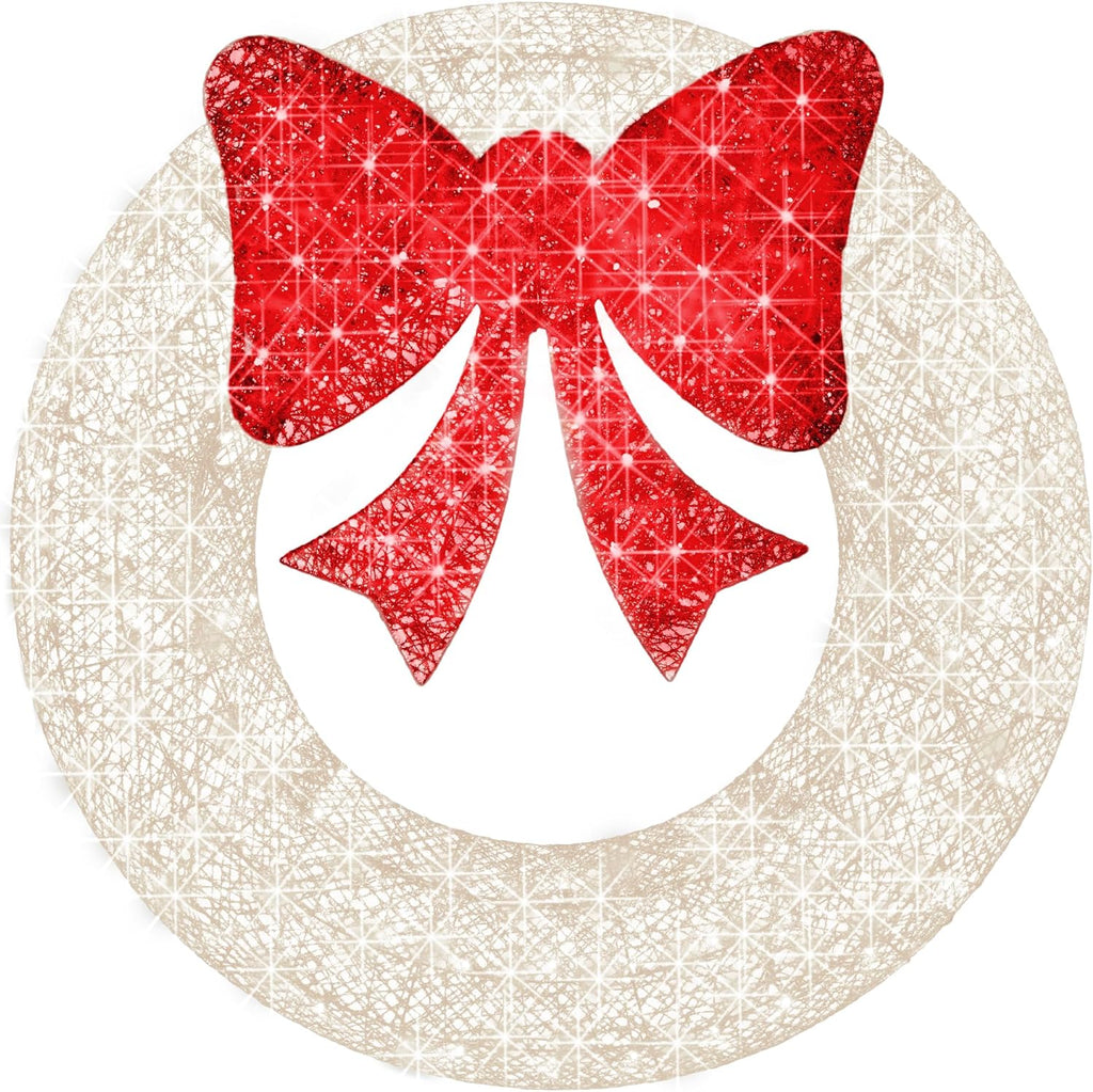 Best Choice Products 36in Pre-Lit Outdoor Christmas Wreath Decoration