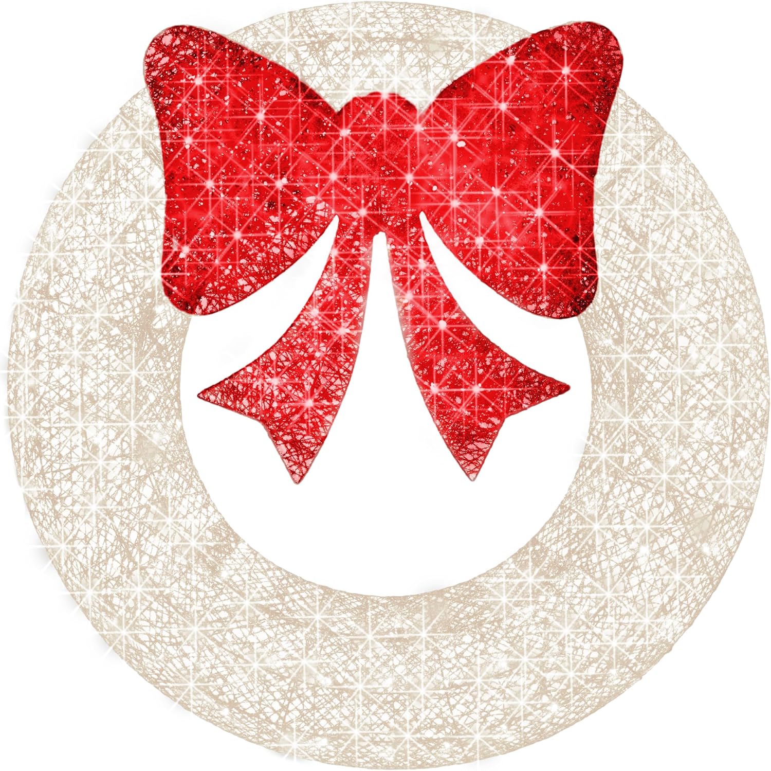 Best Choice Products 36in Pre-Lit Outdoor Christmas Wreath Decoration